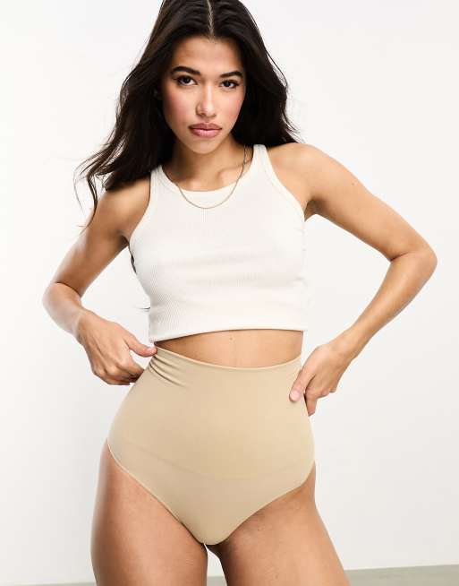 Braguitas beis de talle alto sin costuras de Vero Moda