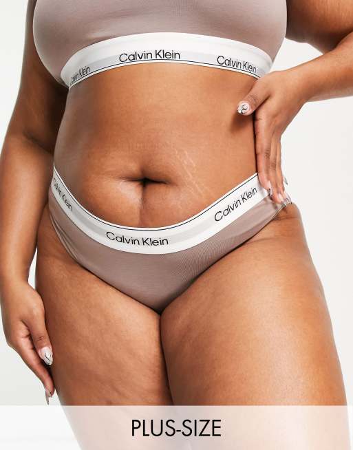 Braguitas beis medio estilo bikini Modern Cotton de Calvin Klein Plus