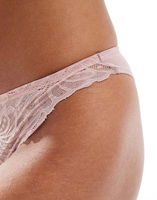 Braguitas brasileñas color visón de encaje Sienna de ASOS DESIGN