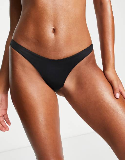Braguitas brasileñas de bikini negras de pernera alta Mix & Match de Free Society