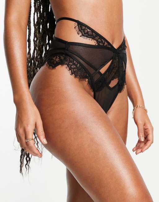 Braguitas brasileñas negras de encaje de Ann Summers