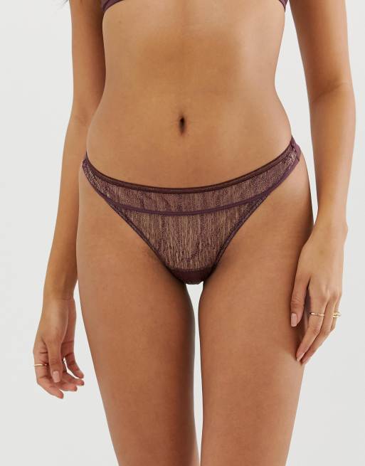 Braguitas con diseño de encaje francés de hilo dorado de lujo de Vanity |