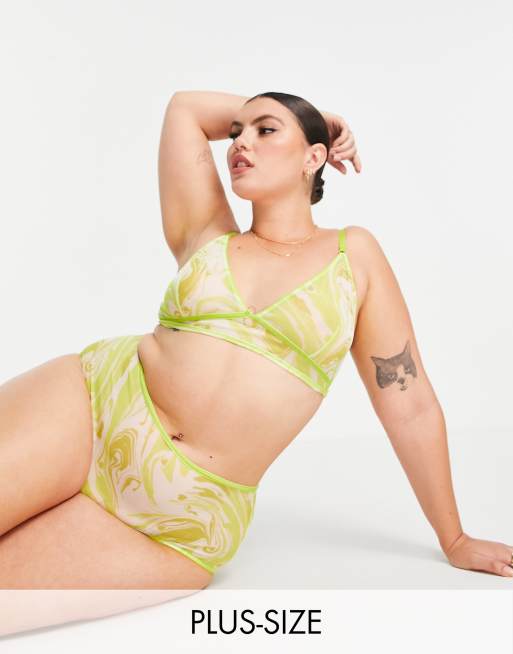 Braguitas con estampado de mármol de talle alto de Labelrail x Francesca Perks (parte de un conjunto)