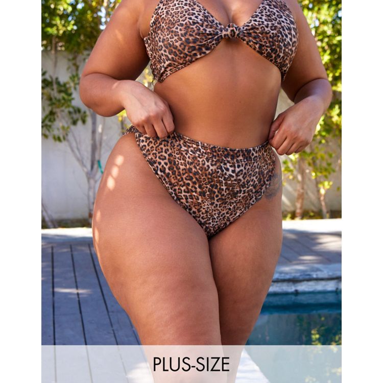 Braguita de bikini lisa sostenible de tallas grandes de Mujer TEX