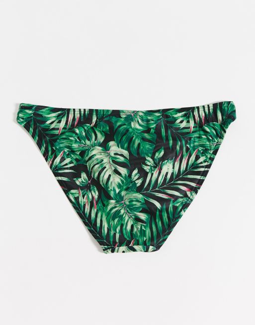 Braguitas de bikini de talle bajo con estampado tropical de New Look, 2 de 4