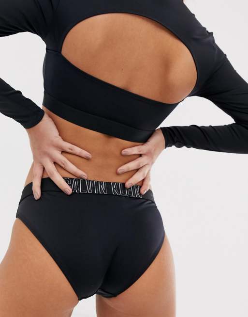 Braguitas de bikini de talle bajo en negro Intense Power de Calvin Klein, 2 de 4