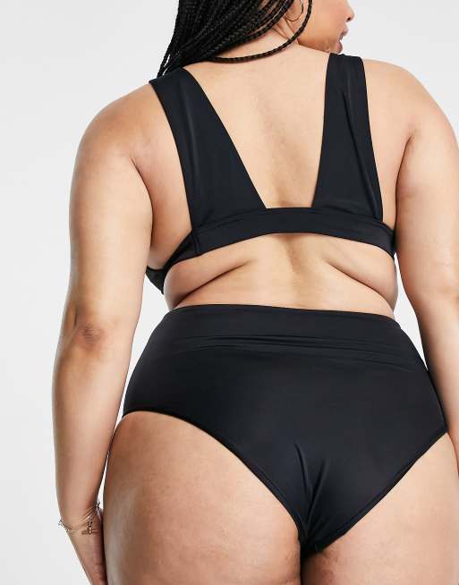 Braguitas de bikini negras de talle alto Mix & Match de ASOS DESIGN Curve , 2 de 4