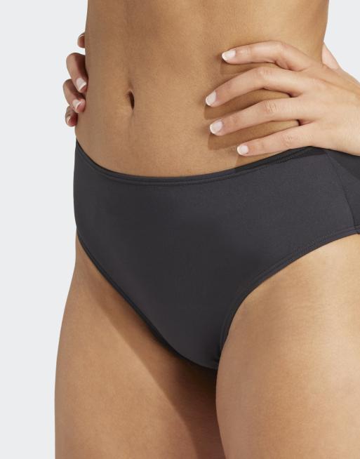 Braguitas de bikini negras y blancas de talle alto Iconisea de adidas Performance