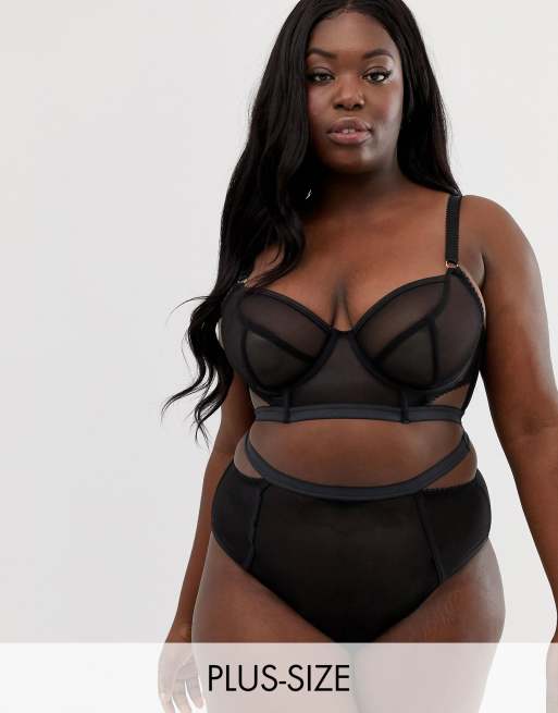 Conjunto de sujetador largo y braguita de malla de Gabi Fresh X Playful Promises, 3 de 3