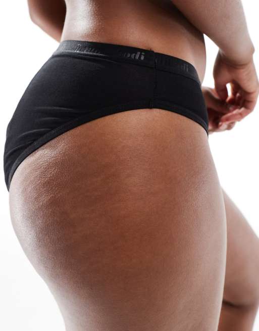 Braguitas menstruales de bikini negras de absorción muy alta/para la noche clásicas de Modibodi  , 4 de 4