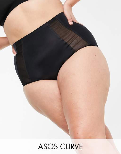 Braguitas negras de talle alto con diseño moldeador de ASOS DESIGN Curve
