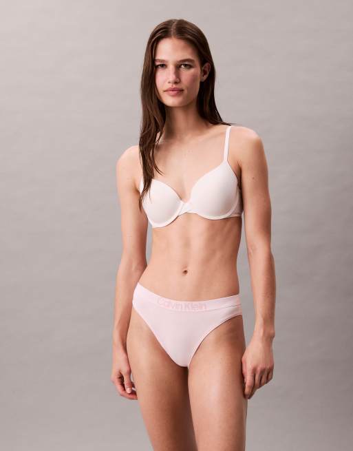 Braguitas rosa pastel de corte bikini de algodón CK Cotton de Calvin Klein, 3 de 4