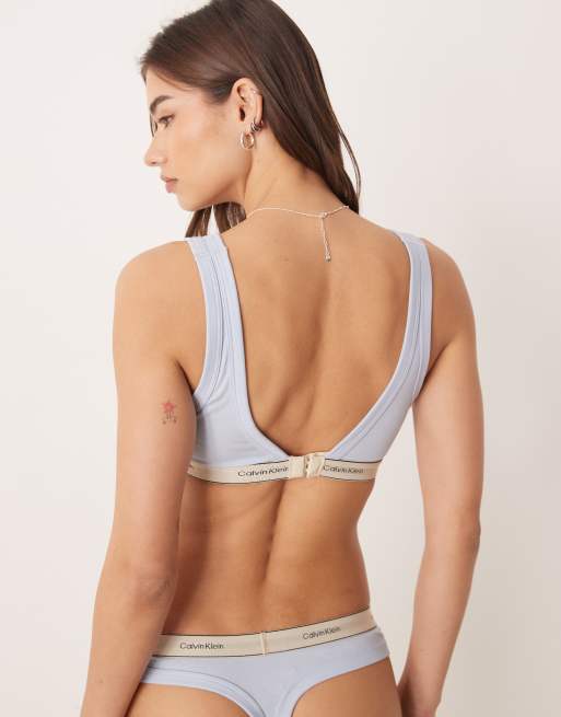 Bralette azul claro triangular con forro de algodón ligero Heritage Cotton de Calvin Klein, 2 de 4