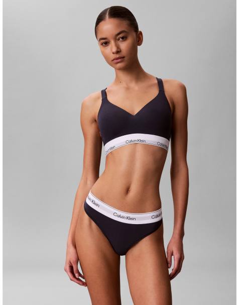 Bralette azul marino realzador de algodón Icon Cotton Modal de Calvin Klein - view 1