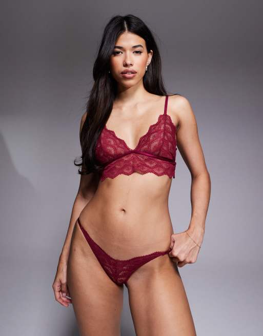 Bralette burdeos alargado de encaje Bryn de ASOS DESIGN, 4 de 4