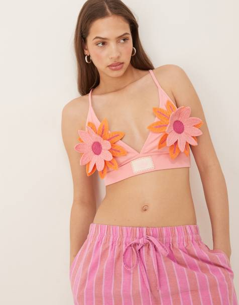 Bralette con flores de croché de adidas Originals - view 1