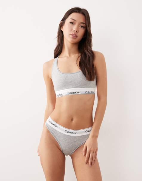 Bralette gris con escote redondo sin forro Icon Cotton Modal de Calvin Klein - view 1