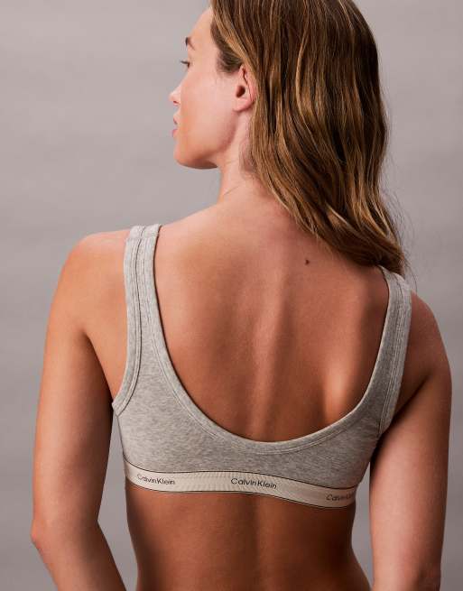 Bralette gris jaspeado de algodón Heritage Cotton de Calvin Klein, 3 de 4