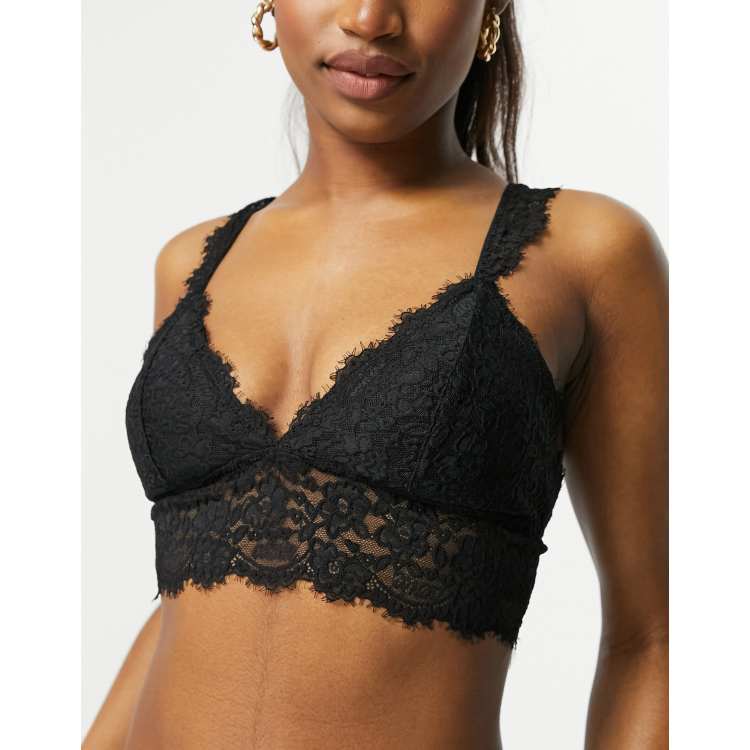 Bralette de encaje sin relleno - Negro - Ladies