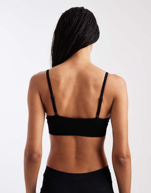 Bralette negro sin costuras con cuello ancho de New Look, 3 de 4
