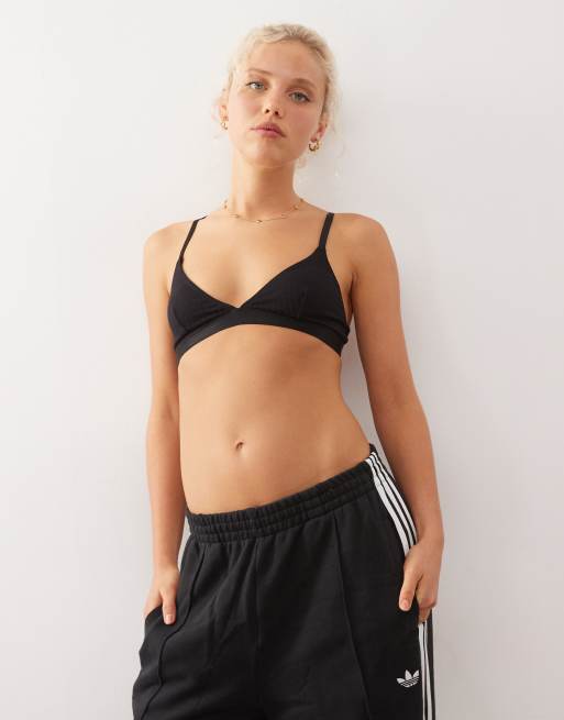 Bralette negro triangular de canalé de Monki, 3 de 4