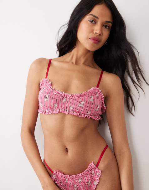 Bralette rosa a rayas con estampado de botas de vaquero Ines de Wild Lovers - view 1