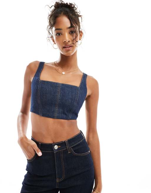 Bralette vaquero azul añil de ASOS DESIGN