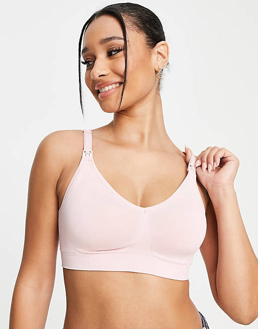  Bravado Body Silk recycled nylon soft seamless nursing bra in peony pink 