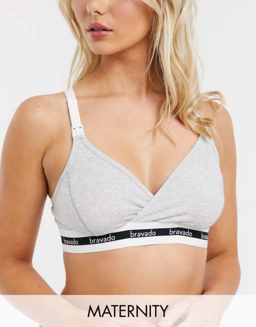 Bravado Original - Reggiseno per allattamento in cotone grigio