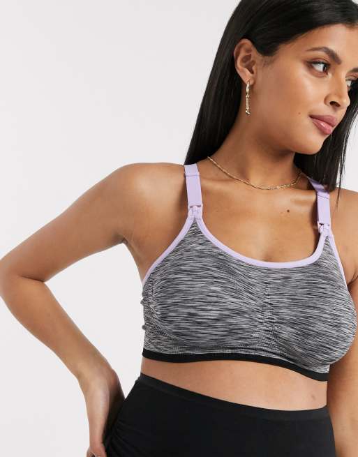 Bravado Rhythm Body Silk seamless nursing sports bra in black heather