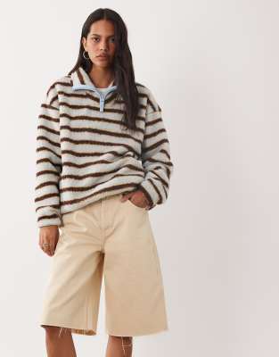 Brave Soul 1/4 Zip Fleece In Multi