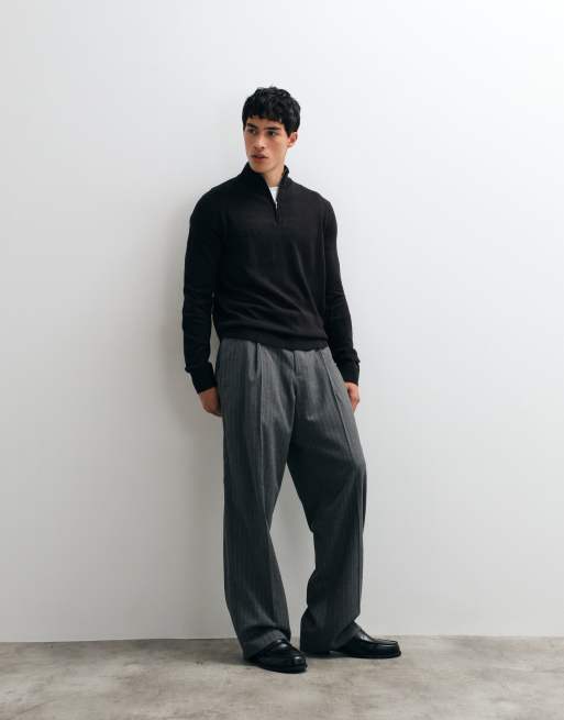 Brave Soul 1/4 zip knit sweater in black, 2 of 5