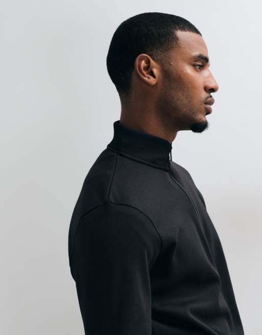 Brave Soul 1/4 zip sweatshirt in black, 4 of 9