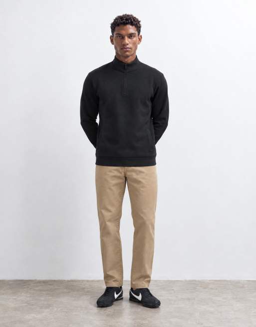 Brave Soul 1/4 zip sweatshirt in black, 8 of 9