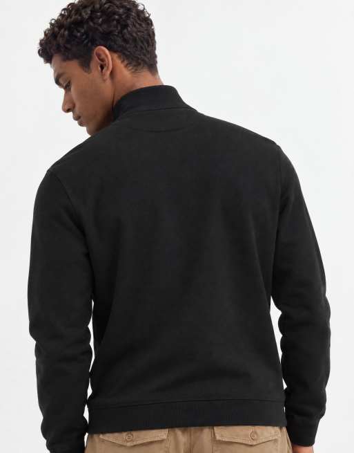 Brave Soul 1/4 zip sweatshirt in black, 9 of 9