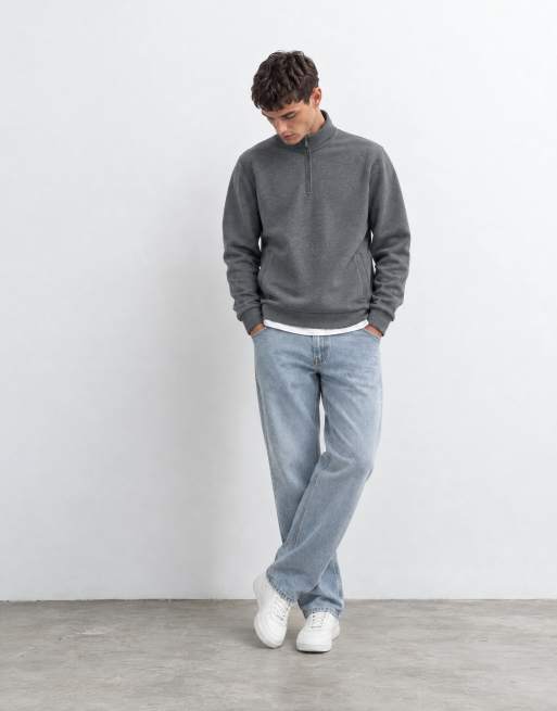 Brave Soul 1/4 zip sweatshirt in charcoal, 10 of 10
