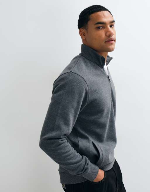 Brave Soul 1/4 zip sweatshirt in charcoal, 4 of 10