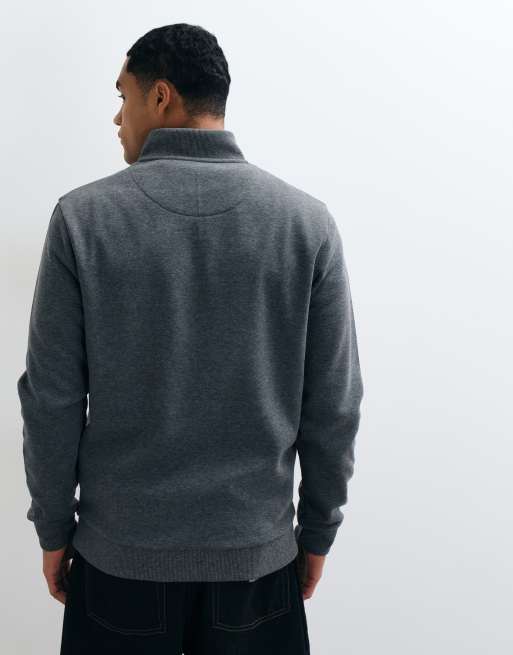 Brave Soul 1/4 zip sweatshirt in charcoal, 5 of 10