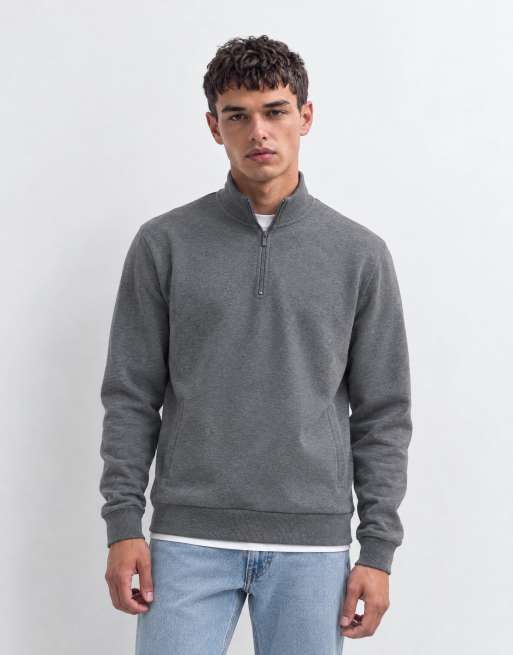 Brave Soul 1/4 zip sweatshirt in charcoal, 7 of 10