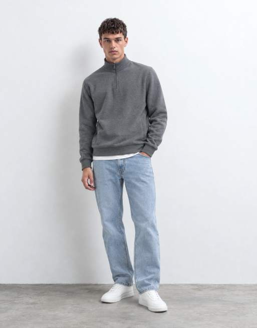 Brave Soul 1/4 zip sweatshirt in charcoal, 9 of 10