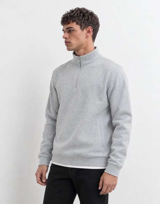 Brave Soul 1/4 zip sweatshirt in light gray, 6 of 10