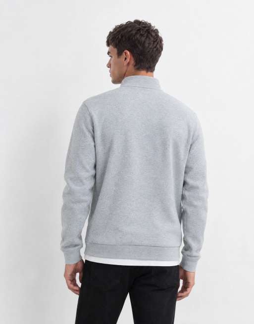 Brave Soul 1/4 zip sweatshirt in light grey, 10 of 10