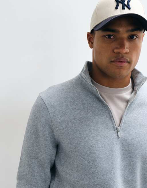 Brave Soul 1/4 zip sweatshirt in light grey, 2 of 10