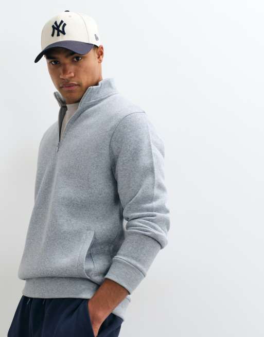 Brave Soul 1/4 zip sweatshirt in light grey, 4 of 10