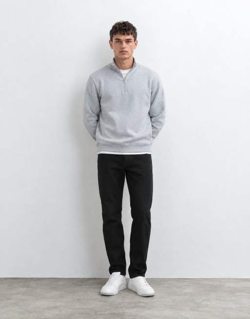 Brave Soul 1/4 zip sweatshirt in light grey, 9 of 10