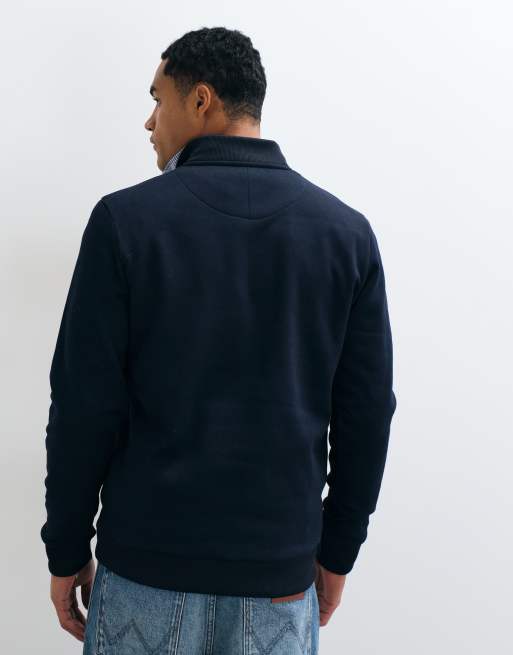 Brave Soul 1/4 zip sweatshirt in navy, 5 of 9