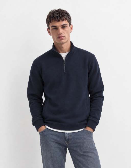 Brave Soul 1/4 zip sweatshirt in navy, 6 of 9