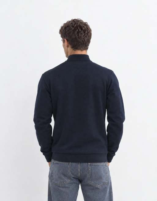 Brave Soul 1/4 zip sweatshirt in navy, 9 of 9