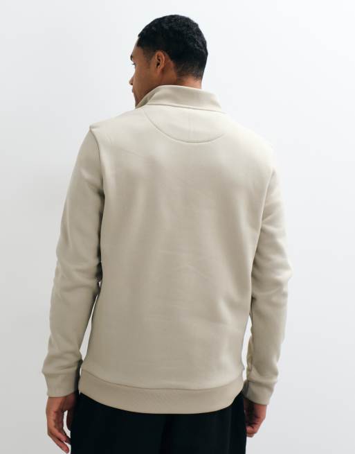 Brave Soul 1/4 zip sweatshirt in stone, 5 of 9