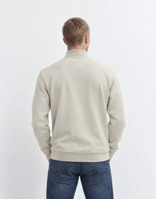 Brave Soul 1/4 zip sweatshirt in stone, 7 of 9